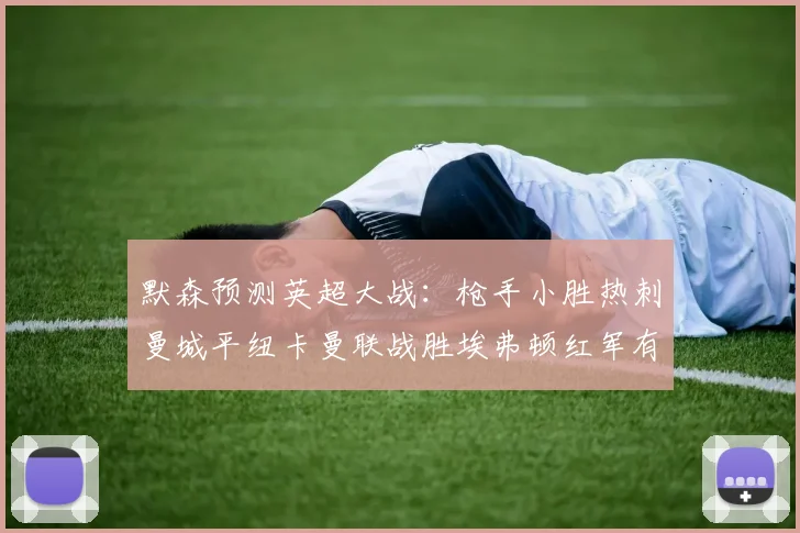 默森预测英超大战：枪手小胜热刺曼城平纽卡曼联战胜埃弗顿红军有望取胜